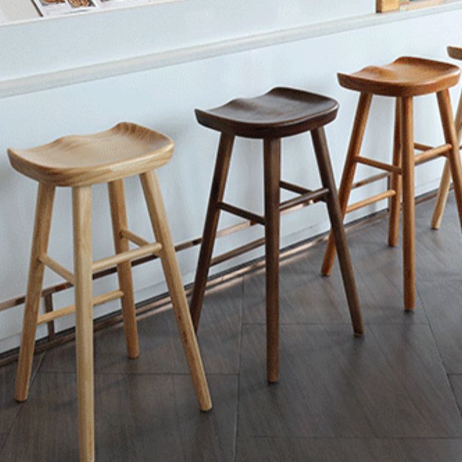 Industrial Style Wooden Bar-stool Saddle Seat Counter Stool for Kitchen Bar Clearhalo 'Bar Furniture' 'Bar Stools' 'bar_stools' 'furn' 'furn_bar_stools' 'furniture_bar_stools' 'Kitchen & Dining Furniture' 'kitchen&dining_furn' 'kitchen' 'kitchen_furn' Furniture' 1200x1200_2abd0725-b638-4b53-85c9-539e4abb8680