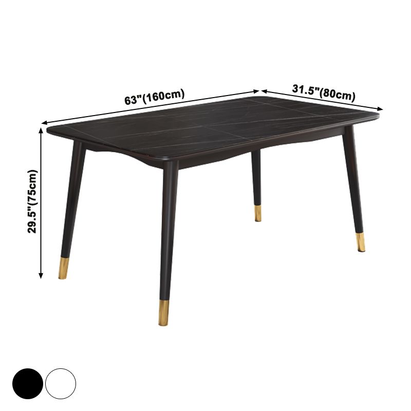 Contemporary Rectangle Dining Room Table Sintered Stone Table with 4 Black Legs Clearhalo ' dining_table' 'Dining Tables & Seating' 'Dining Tables' 'furn' 'furn_dining_table' 'Furniture' 'furniture_dining_table' 'Kitchen & Dining Furniture' 'kitchen&dining_furn' 'kitchen' 'kitchen_dining_table' 1200x1200_2abd39c0-5636-494d-b673-ad5a1b411e7e