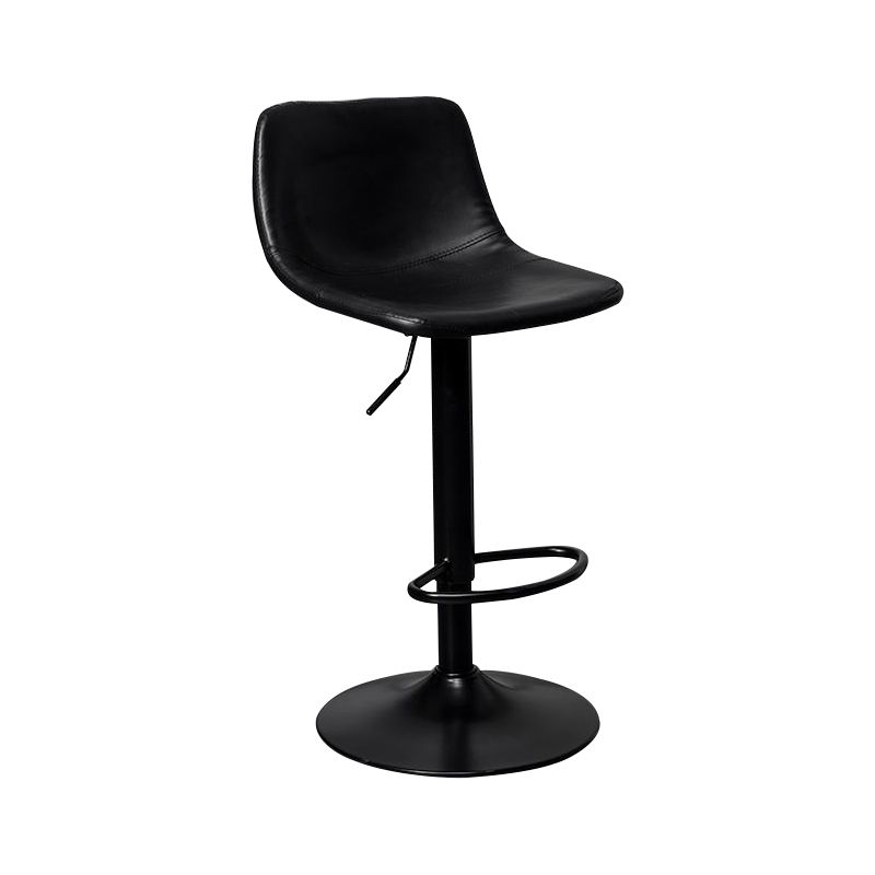 Leather Adjustable Height Stool Scandinavian Stool with Metal Base Clearhalo 'Bar Furniture' 'Bar Stools' 'bar_stools' 'furn' 'furn_bar_stools' 'Furniture' 'Kitchen & Dining Furniture' 1200x1200_2abdfbfb-a3e0-4da2-8150-d506d5250d9d