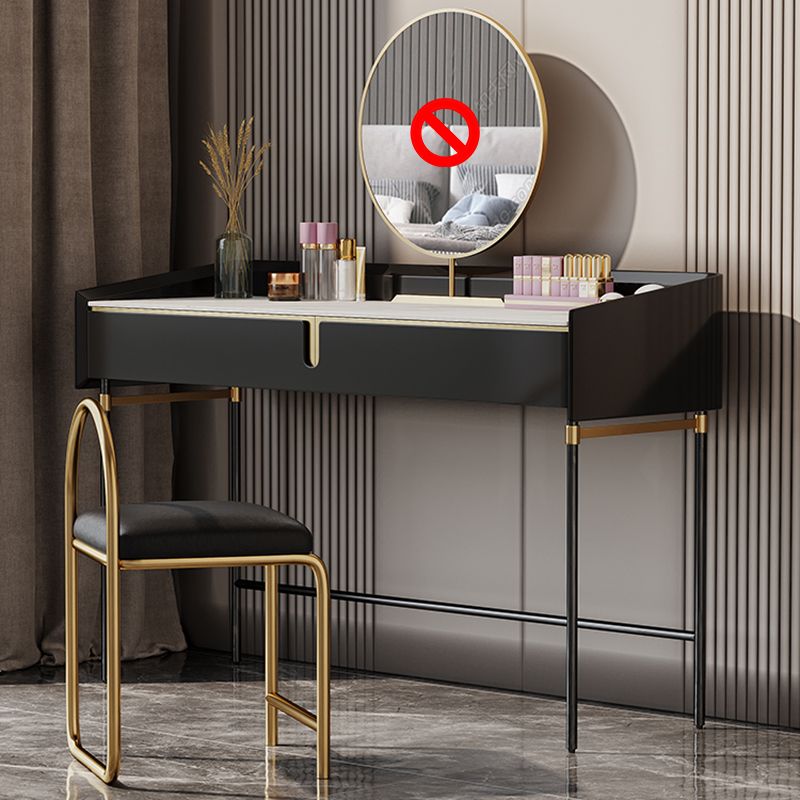 Modern Black Vanity Makeup Stone Top Dressing Table with Storage Clearhalo 'Bedroom Furniture' 'furn' 'furn_makeup_vanities' 'Furniture' 'Makeup Vanities' 'makeup_vanities' 1200x1200_2abe8136-31c8-48bd-b50d-ac51dfdd0ef7