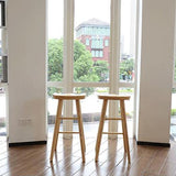 Contemporary Wood Stool Rectangle Seat Counter Stool in Matte Finish