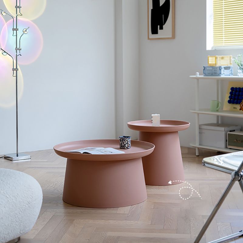 65/5000 Modern Style Wood/plastic Countertop Plastic Base Round Side Table