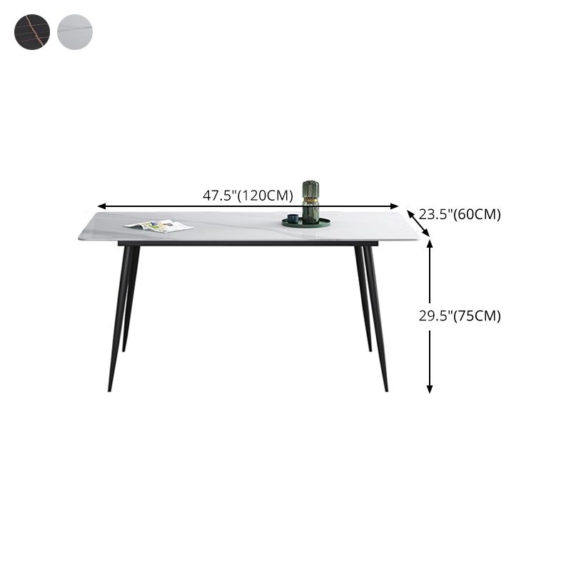 Rectangle Shape Industrial Style Dining Table Sintered Stone Fixed Table for Restaurant Clearhalo ' dining_table' 'Dining Tables & Seating' 'Dining Tables' 'furn' 'furn_dining_table' 'Furniture' 'furniture_dining_table' 'Kitchen & Dining Furniture' 'kitchen&dining_furn' 'kitchen' 'kitchen_dining_table' 1200x1200_2ac03ae5-1aad-4d43-8f50-c601920093b5