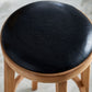 Modern Round Bar Stool Oak Solid Wood Bar Stool with PU Leather Clearhalo 'Bar Furniture' 'Bar Stools' 'bar_stools' 'furn' 'furn_bar_stools' 'Furniture' 'Kitchen & Dining Furniture' 1200x1200_2ac0af73-49e7-492e-9b7e-b6fc8e6dc625