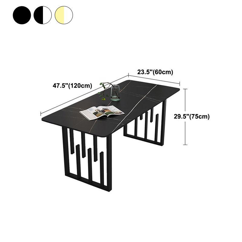 長方形の石のダイニングテーブル金属ベースの伝統的な豪華なダイニング家具