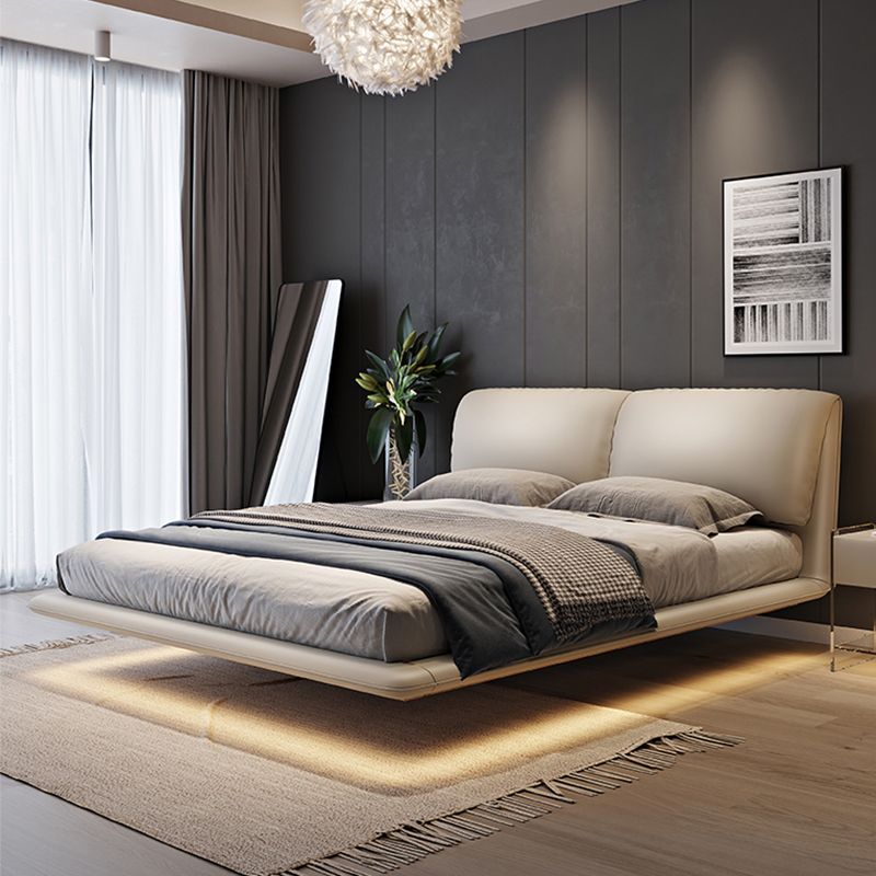Genuine Leather Platform Bed Frame Modern Low Profile Bed Frame in Gray Clearhalo 'Bedroom Furniture' 'Beds' 'furn' 'furn_beds' 'Furniture' 1200x1200_2ac351f5-21b4-4f19-b707-4d1cce5873d9