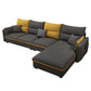 Modern Sofa & Chaise in Grey 35.43" Tall Sofa with Bolster Pillows