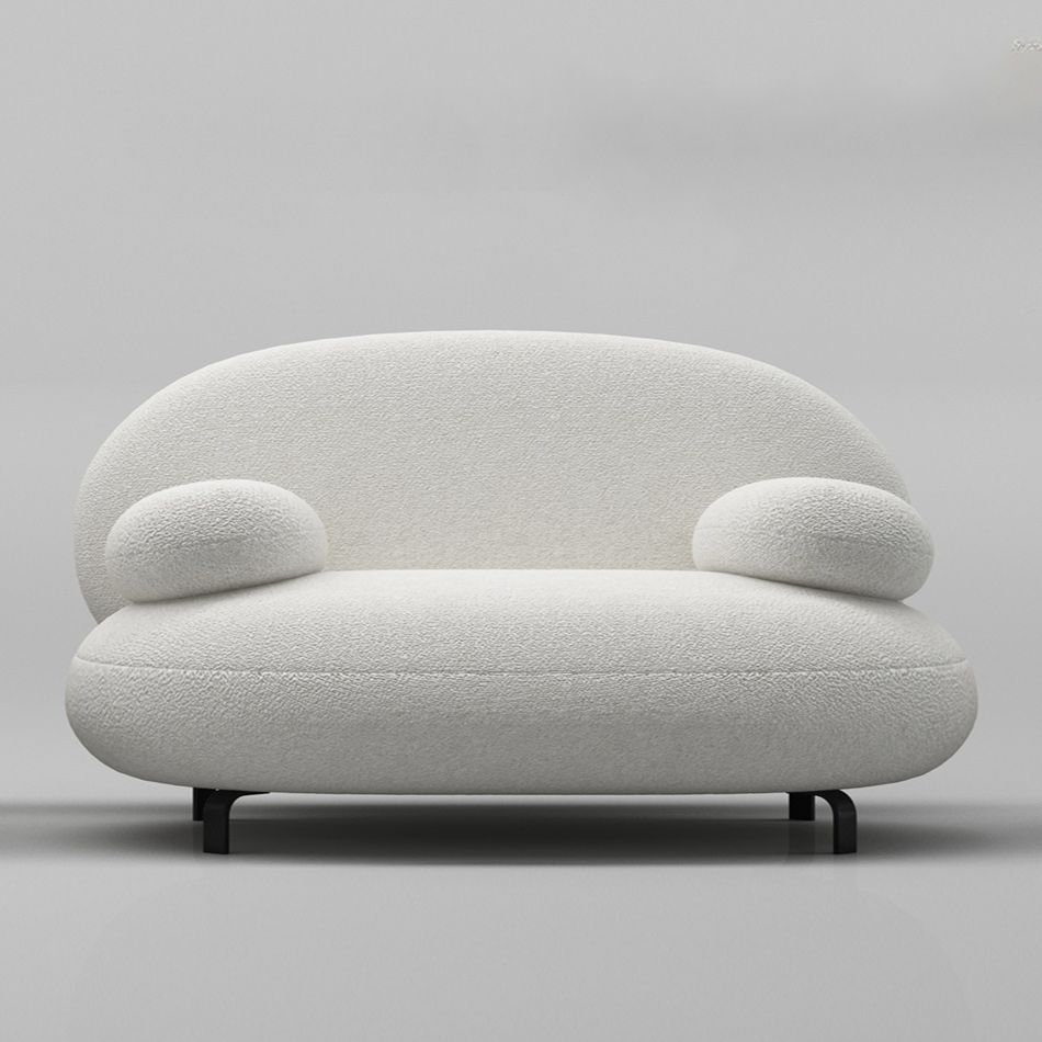 Moderne 27,55 "H weiße Wolle Kissen Top Arm Sofa für Wohnzimmer
