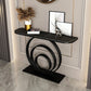 12 Inch Wide Modern Accent Table Half Moon Metal Console Table for Hall
