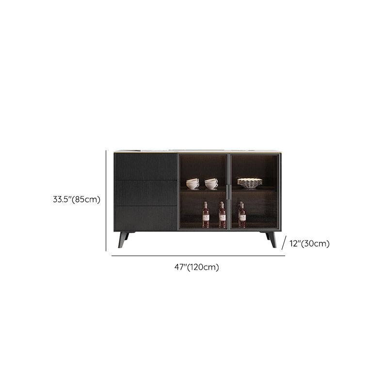 Stone Credenza Contemporary Style Dining Buffet with Cabinets and Drawers Clearhalo 'buffet_sideboard' 'Buffets & Sideboards' 'furn' 'furn_buffet_sideboard' 'Furniture' 'Kitchen & Dining Furniture' 1200x1200_2ac4f9c8-90cd-405d-b925-a84a21e4d7ff