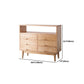 Contemporary Natural Wooden Chest with Shelf and 6 Drawers Accent Chest
