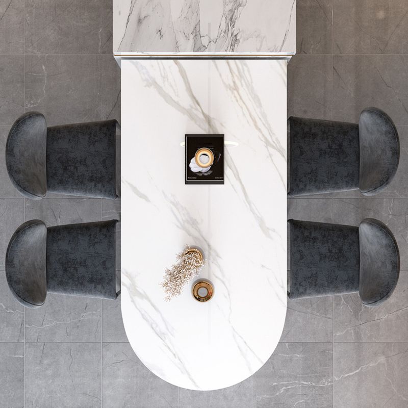 Sintered Stone Dining Table Traditional Luxury Table with Metal Base for Kitchen Clearhalo 'Dining Tables & Seating' 'Dining Tables' 'dining_table' 'furn' 'furn_dining_table' 'Furniture' 'Kitchen & Dining Furniture' 1200x1200_2ac52aba-3d3c-4714-9e26-3ba7c0e6561e