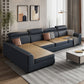 Modern 4-Seater Sofa with Square Arms for Living Room Reversible Sectional