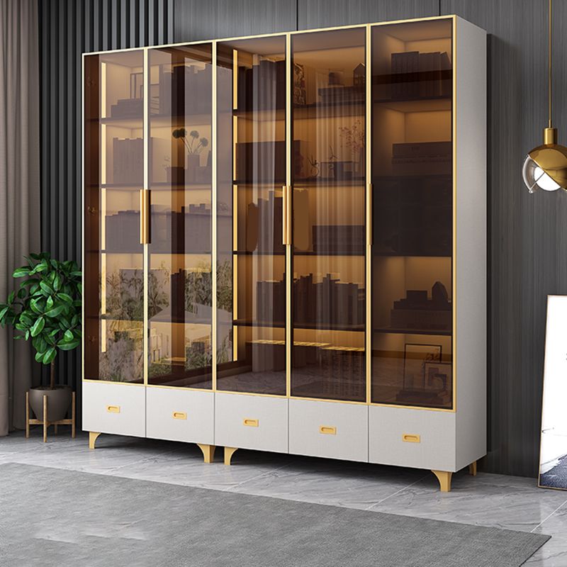 Modern Wooden Bookcase Standard Closed Back Bookshelf for Home Office