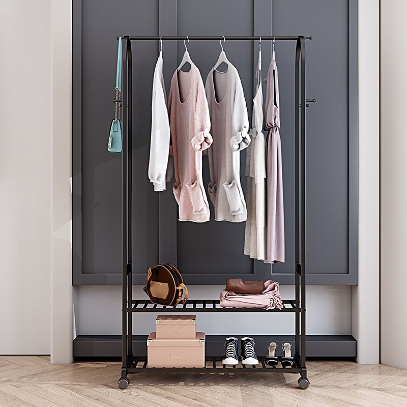 Luxurious Metallic Coat Hanger Free Standing Double Shelves Design Coat ...