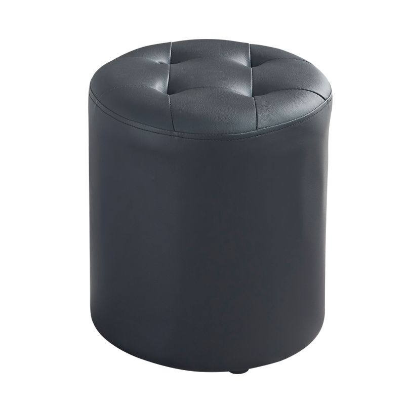 Modern Ottoman Water Resistant Tufted Leather Round Foot Stool Ottoman Clearhalo 'furn' 'furn_ottomans_poufs' 'Furniture' 'Living Room Furniture' 'Ottomans & Poufs' 'ottomans_poufs' 1200x1200_2acb02e7-3839-470c-9437-4a42155009a8