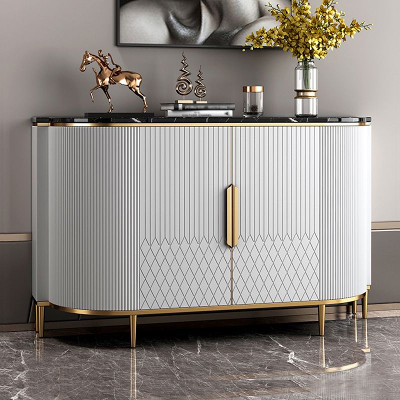 Glam -stijl Stone Buffet Sideboard 35.4 "H Deur Dining Room Buffet Server