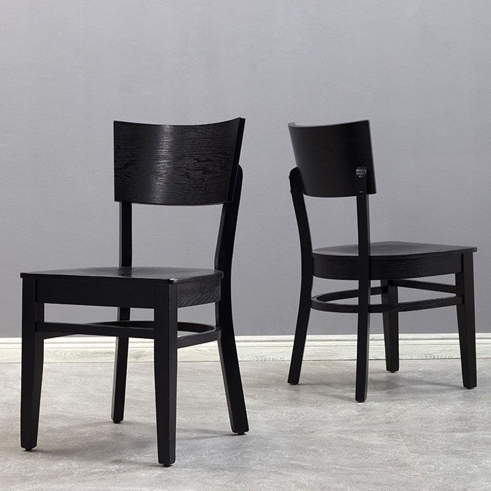 Zeitgenössischer Holz Essstuhl offenen Essnebelmöbeln in mattem Finish offener Rücken