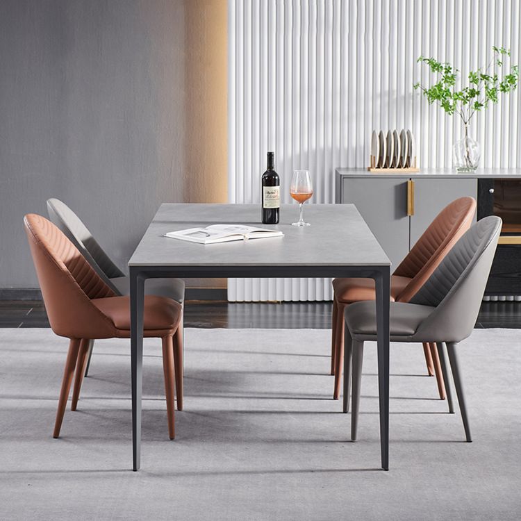 Contemporary Style Armless Solid Back Chair Leather Dining Side Chair Clearhalo 'Dining Chairs' 'Dining Tables & Seating' 'dining_chair' 'furn' 'furn_dining_chair' 'Furniture' 'furniture_dining_chair' 'Kitchen & Dining Furniture' 1200x1200_2acde4d2-a9ea-4eb4-bae0-1ec246243820