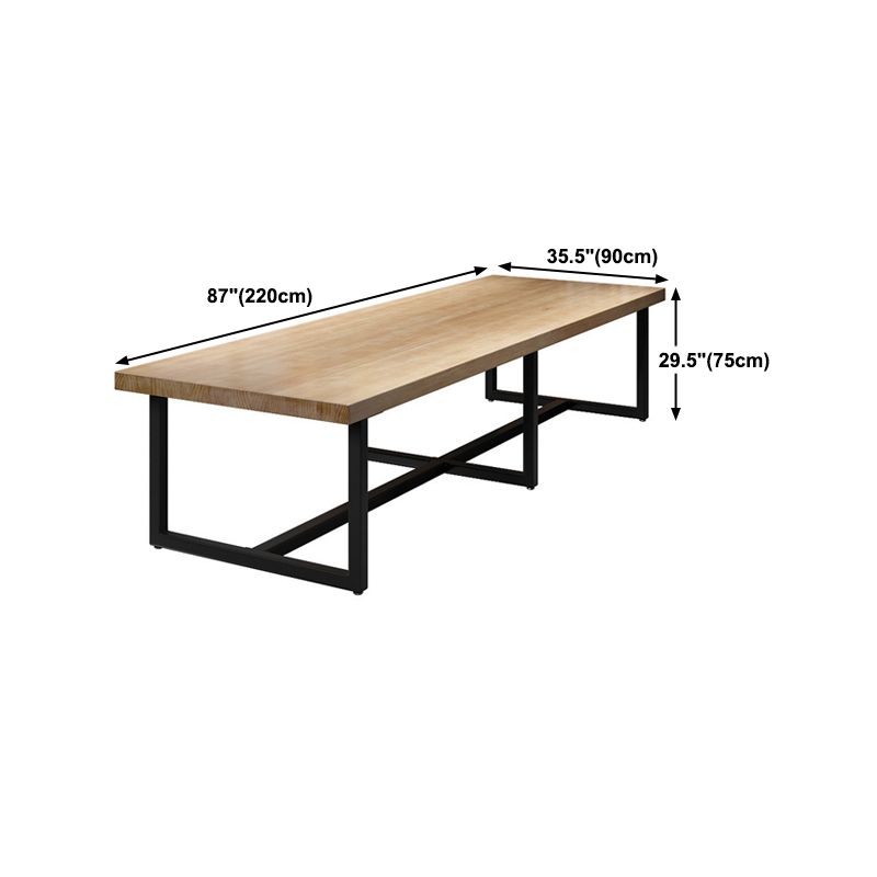 30 "H Moderner Schreibtisch Rechteckig natürlicher massiver Holzbüro Schreibtisch