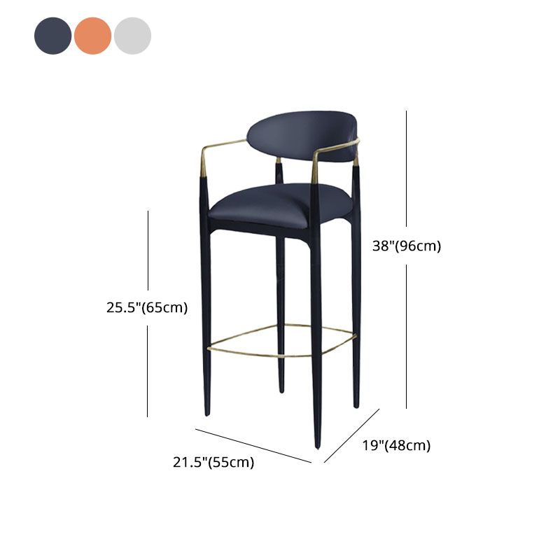 Contemporary Metal Bar Stools Indoor Barstool with Metal Legs and Low Back Clearhalo 'Bar Furniture' 'Bar Stools' 'bar_stools' 'furn' 'furn_bar_stools' 'furniture_bar_stools' 'Kitchen & Dining Furniture' 'kitchen&dining_furn' 'kitchen' 'kitchen_furn' Furniture' 1200x1200_2acfa3cd-248c-4ad9-8008-92cffa66ce47