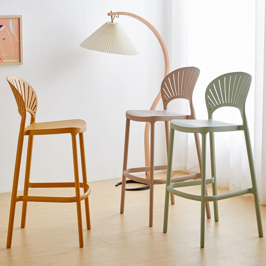 Modern Stackable Bar-stool Plastic Counter Bar Stool for Home Clearhalo 'Bar Furniture' 'Bar Stools' 'bar_stools' 'furn' 'furn_bar_stools' 'Furniture' 'furniture_bar_stools' 'Kitchen & Dining Furniture' 1200x1200_2ad02c1e-0a0d-4d39-a532-2aad393b3d73