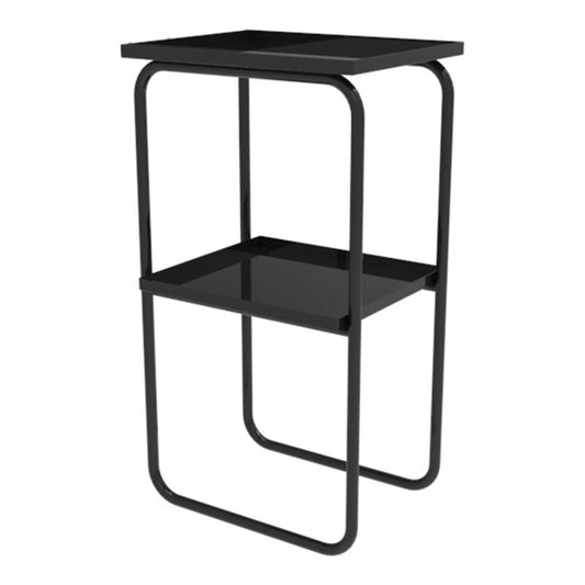 Mesa de metal moderna de 16.5 "W x 30" H con 2 estantes