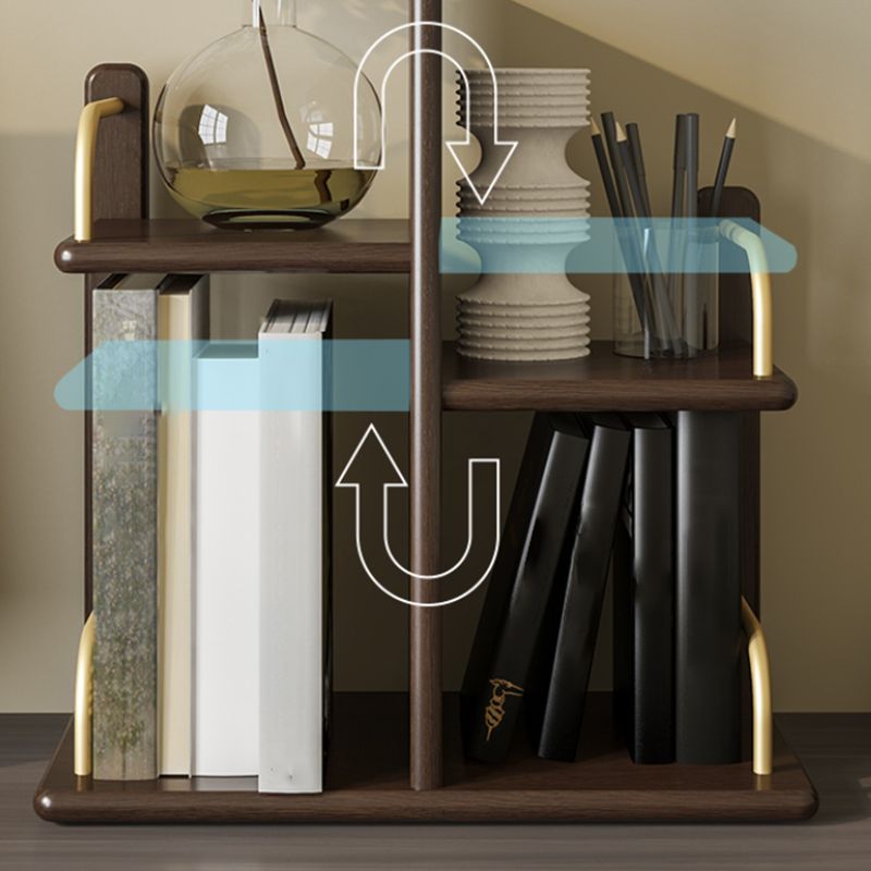 Wooden Open Back Bookshelf Standard Contemporary Bookcase with Shelves