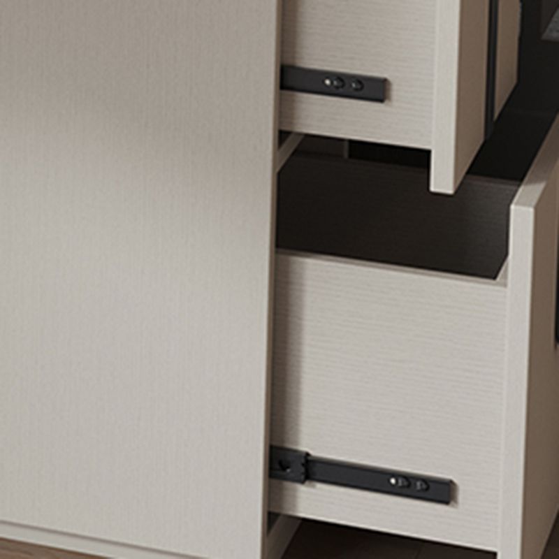 Modern Glass Corner Vanity Table Set 29.53" D 4-Drawer Makeup Vanity Table Clearhalo 'Bedroom Furniture' 'furn' 'furn_makeup_vanities' 'Furniture' 'Makeup Vanities' 'makeup_vanities' 1200x1200_2ad4cf80-c09e-4e5a-87d2-72652fcc3826