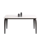 Mesa de piedra sinterizada industrial para mesa de comedor rectangular de restaurantes con 4 patas