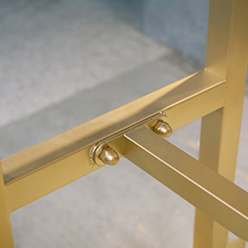 Modern Bar-height Table Solid Wood Top Bistro Pub Table with Gold Base Clearhalo 'Bar Furniture' 'Bar Tables' 'bar_tables' 'furn' 'furn_bar_tables' 'Furniture' 'Kitchen & Dining Furniture' 1200x1200_2ad7b017-e347-4f4c-8733-c3100f4f0d53