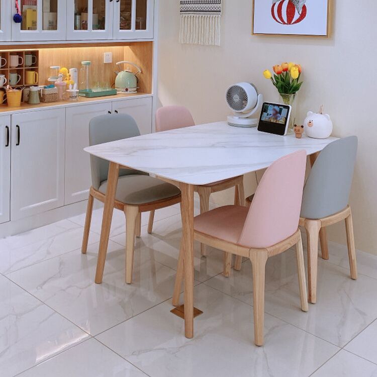Stone Dining Site Table Simplicity Rectangle Dining Table with Wood 4 Legs Clearhalo ' dining_table' 'Dining Tables & Seating' 'Dining Tables' 'furn' 'furn_dining_table' 'Furniture' 'furniture_dining_table' 'Kitchen & Dining Furniture' 'kitchen&dining_furn' 'kitchen' 'kitchen_dining_table' 1200x1200_2ad872f8-4591-44b7-b24f-fea7614a36d4