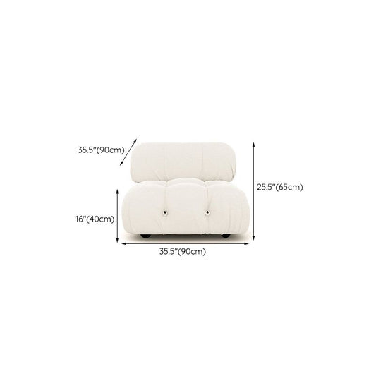 Foam Scratch Resistant Settee White Tight Seat Sofa with Nailhead