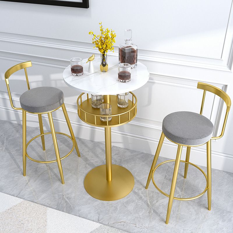 1/2/3 Pieces Industrial Iron Bar Table Set Round Bistro Set with Faux Marble Top Clearhalo 'Bar Furniture' 'furn' 'furn_home_bar_bar_sets' 'Furniture' 'Home Bars & Bar Sets' 'home_bar_bar_sets' 'Kitchen & Dining Furniture' 1200x1200_2adbdcd7-0b6d-4c3d-a6db-0f5989ed2048