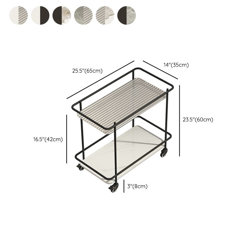 Modern Glass Top End Table with Casters Rectangular 25.6" W Shelf Included Side Table Clearhalo 'Coffee & Accent Tables' 'End & Side Tables' 'end_side_tables' 'furn' 'furn_end_side_tables' 'Furniture' 'Living Room Furniture' 1200x1200_2add9b65-3be7-468a-815e-c38cb456f5e3