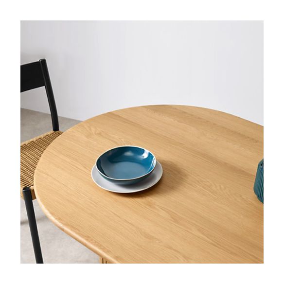 Modern Natural Base Table Oval Wood Top Dinner Room Kitchen Table Clearhalo 'Dining Tables & Seating' 'Dining Tables' 'dining_table' 'furn' 'furn_dining_table' 'Furniture' 'Kitchen & Dining Furniture' 1200x1200_2ade86cd-67fd-4e59-89c7-1a06eadc54ca