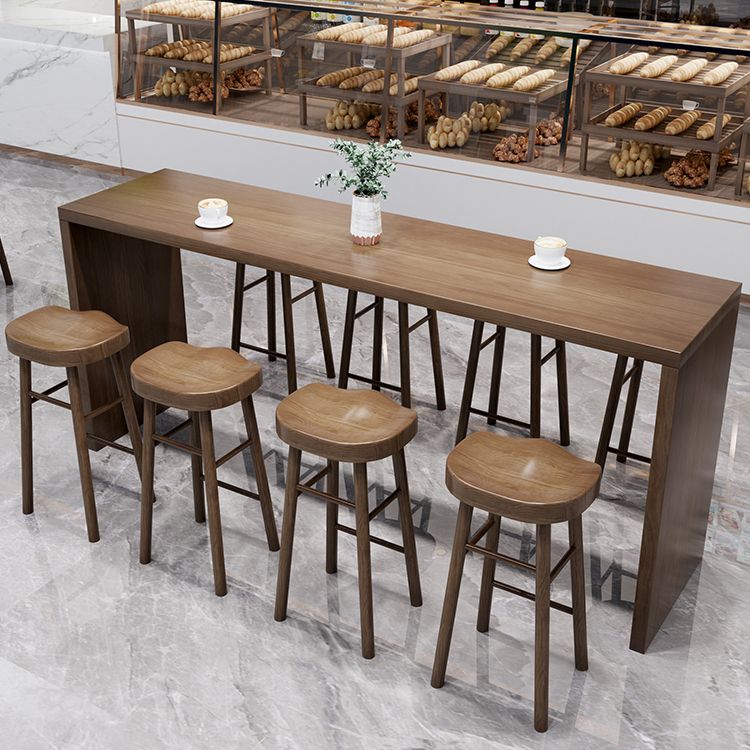 Modern Solid Wood Indoor Rectangle Double pedestal Bar Dining Table Clearhalo 'Bar Furniture' 'Bar Tables' 'bar_tables' 'furn' 'furn_bar_tables' 'Furniture' 'Kitchen & Dining Furniture' 1200x1200_2adefaf6-59c9-48e5-add3-f7309e5bb418