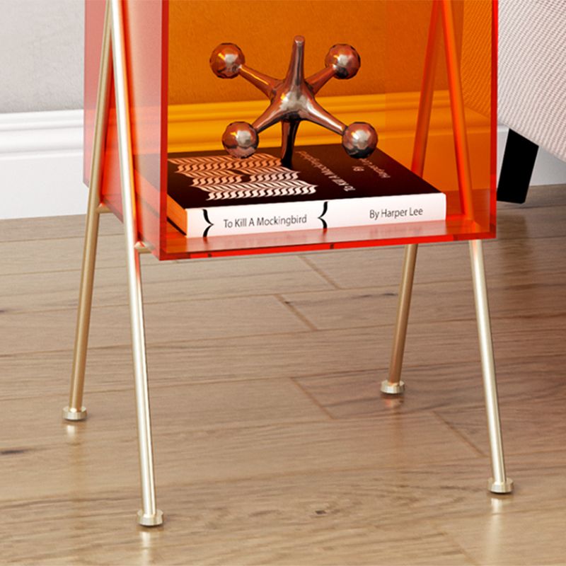 Contemporary Accent Side Table Plastic 4 Legs with Storage Living Room Clearhalo 'Coffee & Accent Tables' 'End & Side Tables' 'end_side_tables' 'furn' 'furn_end_side_tables' 'Furniture' 'Living Room Furniture' 1200x1200_2adf0e19-9e04-4e1f-971d-7d1ba12845fa