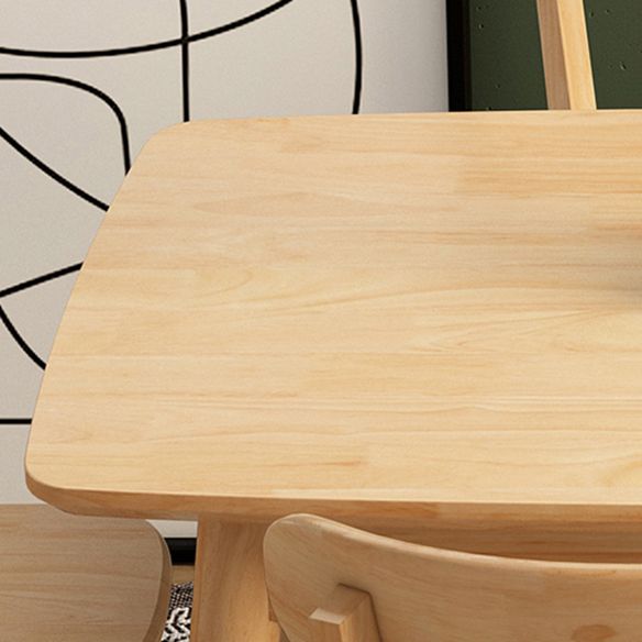 Modern Solid Wood Rectangle Shape Dining Furniture with 4 Wood Legs for Kitchen Clearhalo 'Dining Room Sets' 'Dining Tables & Seating' 'dining_room_set' 'furn' 'furn_dining_room_set' 'Furniture' 'furniture_dining_room_set' 'Kitchen & Dining Furniture' 'kitchen&dining_furn' 'kitchen' 1200x1200_2adfc46e-9483-43e1-8bc5-48e0c35f52a5