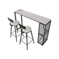 Modern White Marble Table with Rectangle Table Top Double Pedestal Table - 42" H Clearhalo 'Bar Furniture' 'Bar Tables' 'bar_tables' 'furn' 'furn_bar_tables' 'Furniture' 'furniture_bar_tables' 'Kitchen & Dining Furniture' 1200x1200_2ae0ba46-4f1c-49b6-9d61-c5cee6444a4e