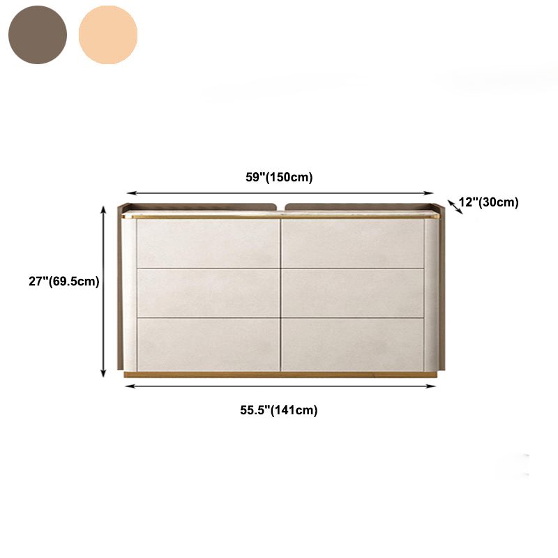 Director glamoroso de 11.7 pulgadas Cofras de almacenamiento de piedra con 6 cajones