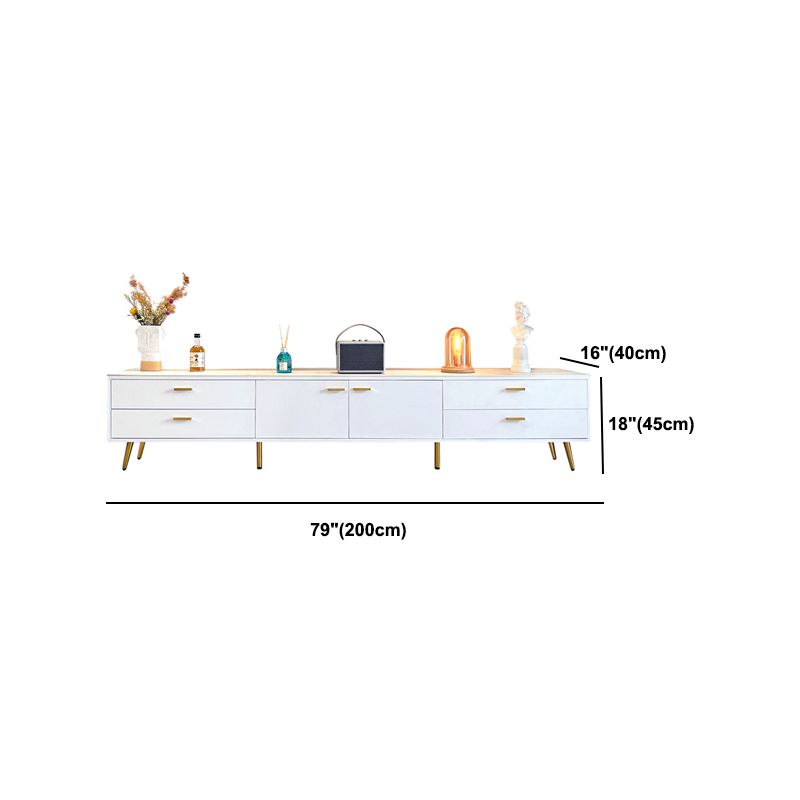 White Glam Style TV Stand Stone Enclosed Storage TV Cabinet with 4 Drawers Clearhalo 'furn' 'furn_tv_stands_entertainment_centers' 'Furniture' 'Living Room Furniture' 'TV Stands & Entertainment Centers' 'TV Stands & Media Storage Furniture' 'tv_stands_entertainment_centers' 1200x1200_2ae13cb6-2b4f-45de-a5da-2c75404fa6d8