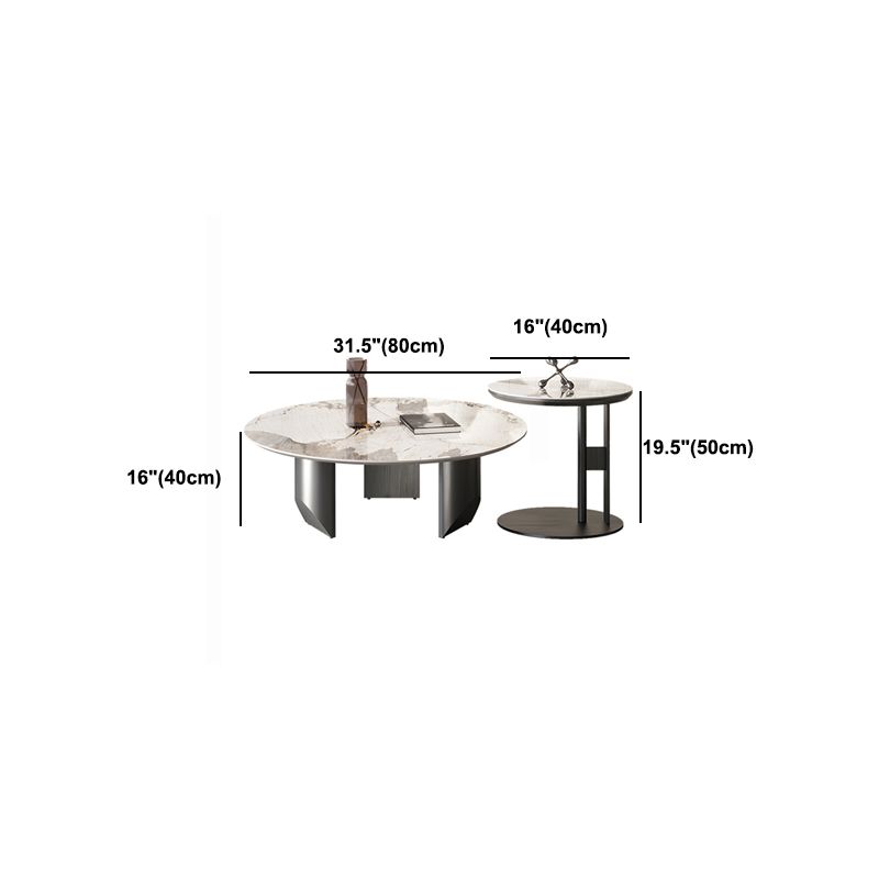 Slate Round Coffee Table Minimalist Coffee Table for Living Room Clearhalo 'Coffee & Accent Tables' 'Coffee Tables' 'coffee_tables' 'furn' 'furn_coffee_tables' 'Furniture' 'Living Room Furniture' 1200x1200_2ae1580c-ab14-4026-bc11-453abfc3c872