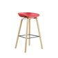 Scandinavian Solid Wood Legs Bar Stool Plastic Armless Bar Stool