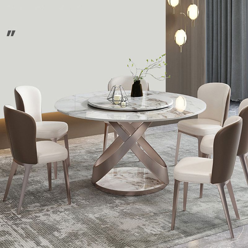Stone Top Dining Table Round Contemporary Table with Pedestal Base without Turntable Clearhalo ' dining_table' 'Dining Tables & Seating' 'Dining Tables' 'furn' 'furn_dining_table' 'Furniture' 'furniture_dining_table' 'Kitchen & Dining Furniture' 'kitchen&dining_furn' 'kitchen' 'kitchen_dining_table' 1200x1200_2ae294bf-5e39-41c6-965d-b059a63f8d40