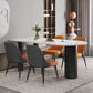Modern White and Black Dinner Table Stone Top Tripod Base Dining Table Clearhalo 'Dining Tables & Seating' 'Dining Tables' 'dining_table' 'furn' 'furn_dining_table' 'Furniture' 'Kitchen & Dining Furniture' 1200x1200_2ae29b33-3966-4598-a022-c58e8c2921e2