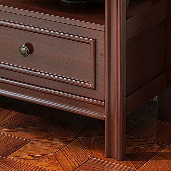 Wooden Standard Bookshelf Contemporary Closed Back Bookcase with Drawers