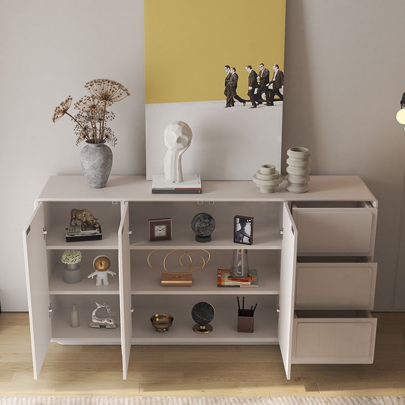 Contemporary Sideboard Cabinet Faux Wood Sideboard Table with Doors for Dining Room Clearhalo 'buffet_sideboard' 'Buffets & Sideboards' 'furn' 'furn_buffet_sideboard' 'Furniture' 'Kitchen & Dining Furniture' 1200x1200_2ae46e11-843a-4354-800b-f0fde67a5d62