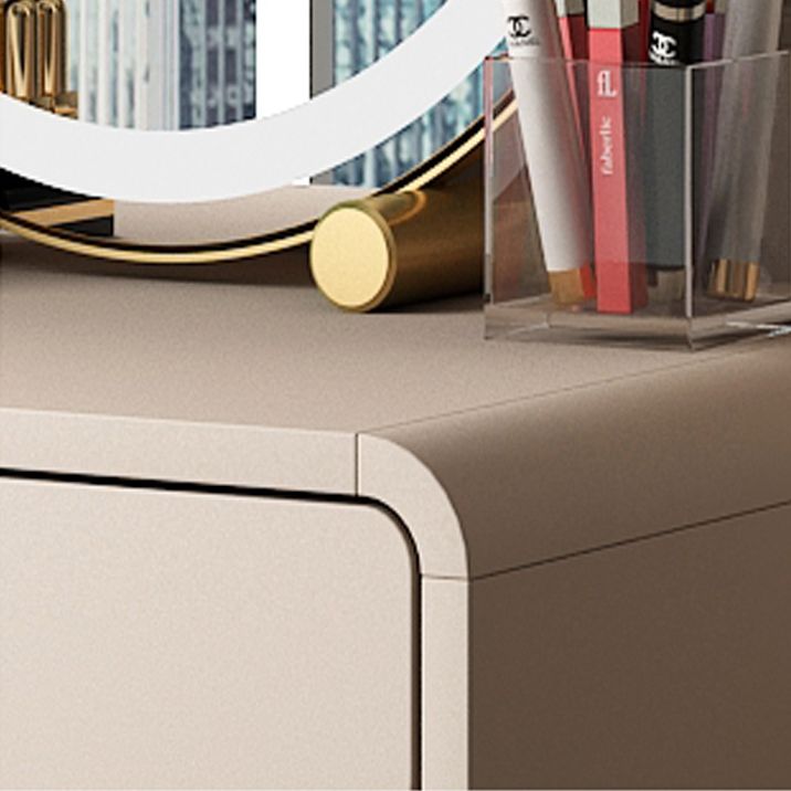 Engineered Wood Makeup Dressing Table Stool Set with 4 Drawers