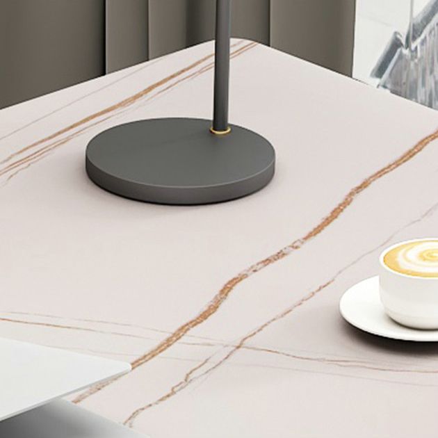 29.25 "H Classic Glam Office Desk Curved Shape Stone Writing Desk